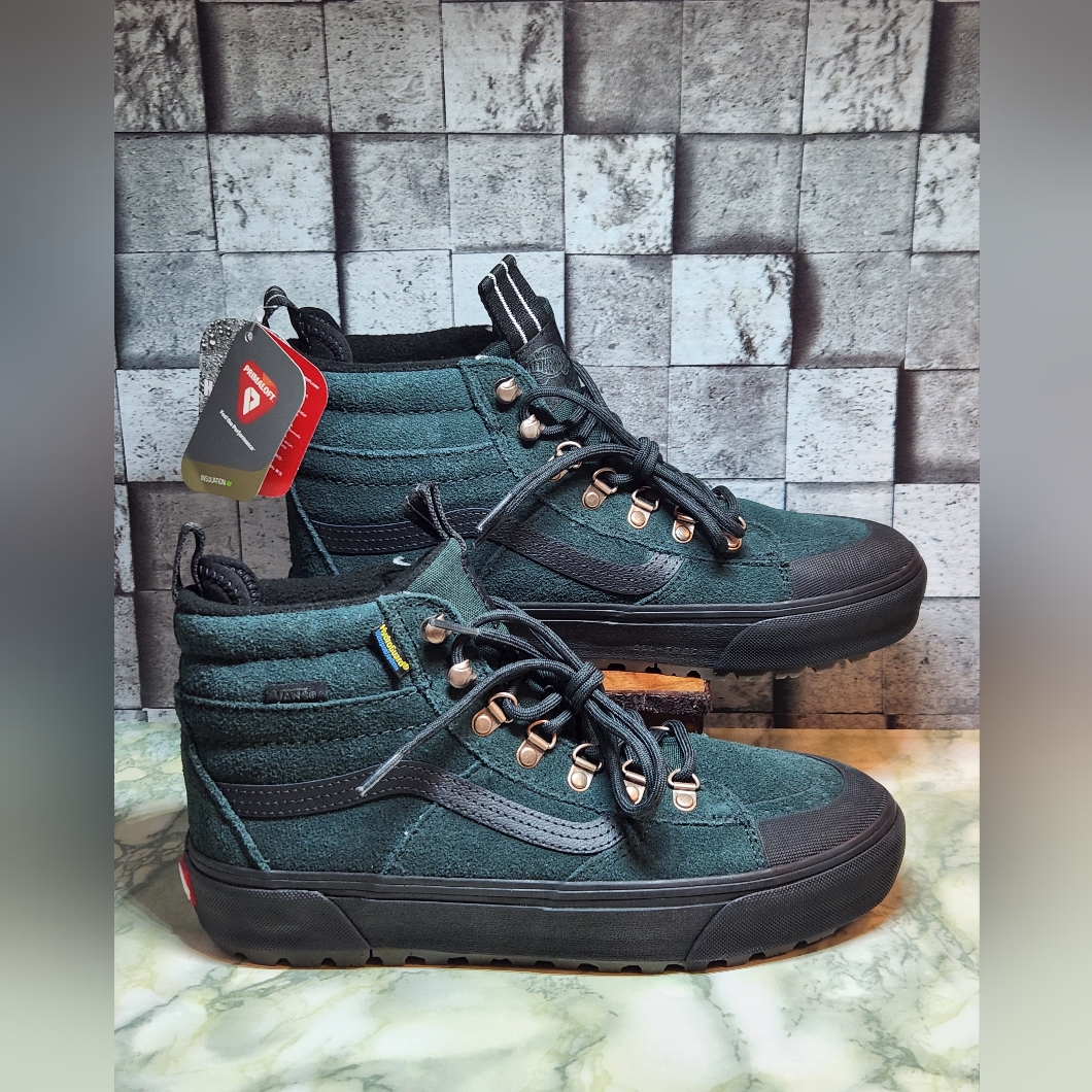Vans Sk8 Hi Mte 2 Cold Weather Boots Green Suede Hydroguard Primaloft Men Sz 8
